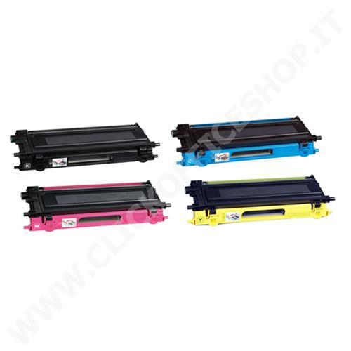 4 TONER BROTHER TN-320 TN-325 TN-328 NERO CIANO MAGENTA GIALLO - COMPATIBILE
