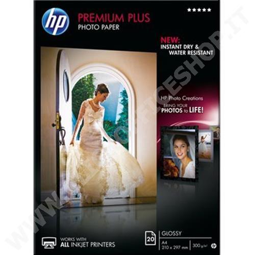 CARTA FOTOGRAFICA HP 20FG PREMIUM PLUS PHOTO PAPER LUCIDA A4 300GR CR672A -  ORIGINALE