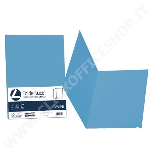 CARTELLINA SEMPLICE FAVINI 50PZ AZZURRO 25X34CM 200GR A50G664