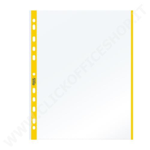 BUSTE TRASPARENTI FAVORIT 10PZ 21X29.7CM C/BANDA COLORE GIALLO 01/0165  100460029