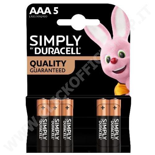 PILE DURACELL BLISTER 5PZ MINISTILO AAA ALCALINE