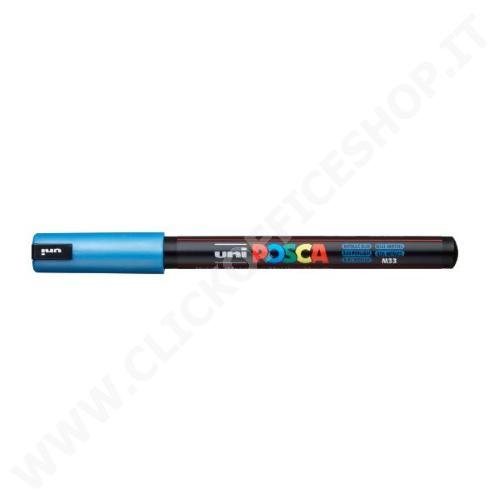 UNIPOSCA PENNARELLO A BASE D'ACQUA PUNTA ULTRA FINE M PC1MR BLU METAL