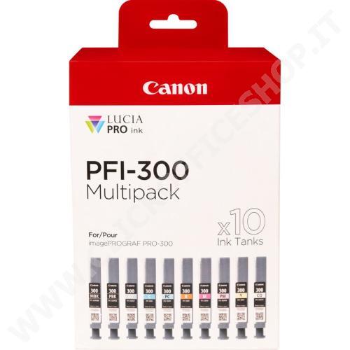 CARTUCCIA CANON MULTIPACK PFI-300 Multipack MBK/PBK/C/M/Y/PC/PM/R/GY/CO