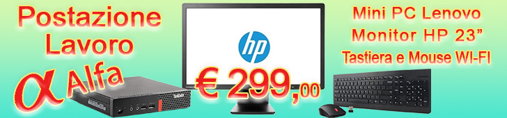 Mini PC Lenovo ricondizionato + Monitor Hp ricondizionato + Tastiera e Mouse wifi nuovi