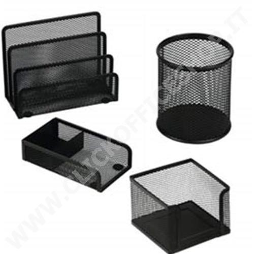 SET SCRIVANIA LEBEZ SET SCRIVANIA 4 ACCESSORI IN RETE NERO ART.1424 1424-N