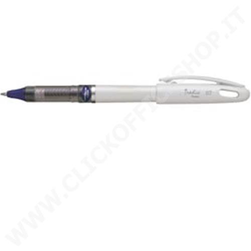 PENNA GEL PENTEL ROLLER ENERGEL TRADIO BLU 0.7MM FUSTO BIANCO BL117W-C CON  CAPPUCCIO