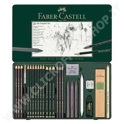 KIT FABER CASTELL SET METALLO PITT MONOCR. 26 PZ